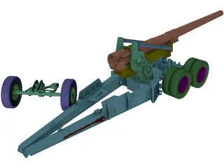 M1 Gun (155 mm) 3D Model