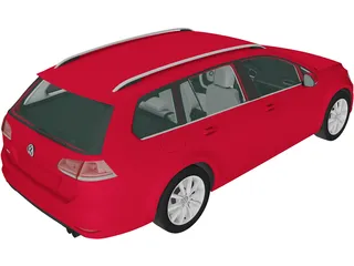 Volkswagen Golf Variant (2014) 3D Model