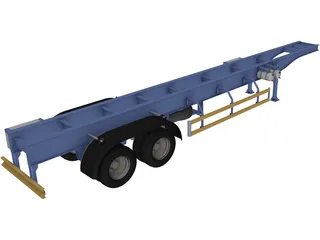Semitrailer 40ft 3D Model