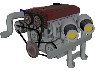 Honda VTEC DOHC Engine 3D Model