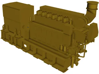 Mak 6M25 Status5 Diesel Engine 3D Model