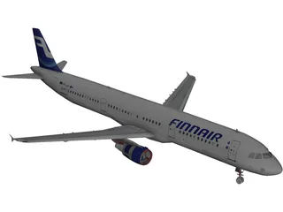 Airbus A321 FinnAir 3D Model