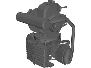 Citroen 2CV Engine 3D Model