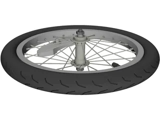 Wheel Bike Spoked 3D Model