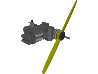 RC Airplane Model Piston Engine 3D Model