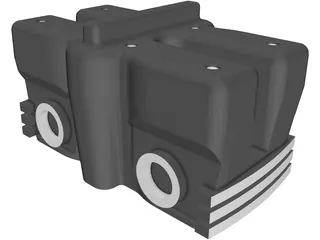 Yamaha VMAX 1200 Motorcycle Cylinder Head 3D Model