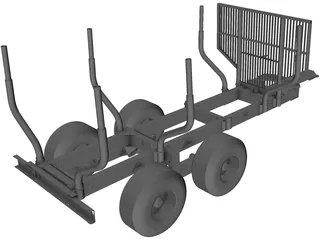 Log Trailer 3D Model