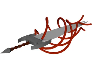 Flaming Sword 3D Model