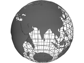 Globe Map Frame 3D Model