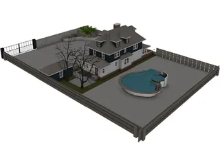 Two-Bedroom House 3D Model