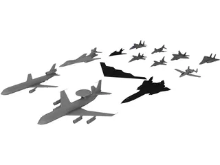 Airplanes Set 3D Model
