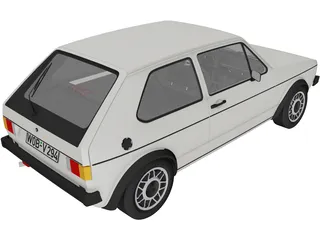 Volkswagen Golf Mk1 GTI Typ-17 (1975) 3D Model