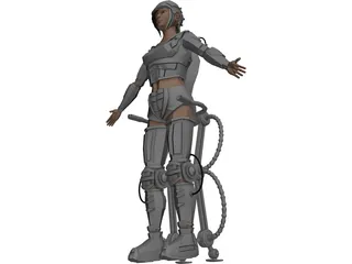 Woman Warrior Futuristic 3D Model
