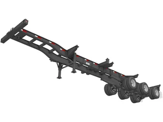Trailer Semi Pratt GN2040EZ Container Chassis 40ft (2018) 3D Model