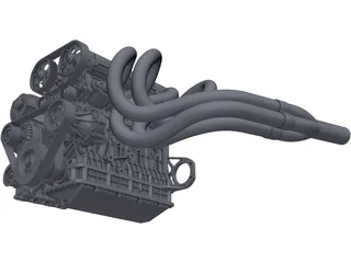 4-Cylinder 2L Engine 3D Model