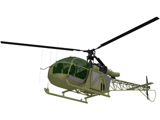 Aerospatiale Se313 Alouette II 3D Model