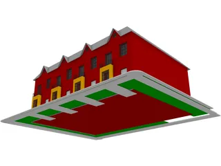 St. Louis-style Homes or Apartments 3D Model