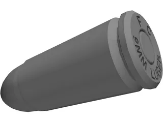 9mm Luger Cartidge 3D Model