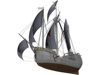 Santa Maria Sailing Ship 3D Model