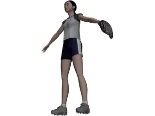 Baseball Girl 3D Model