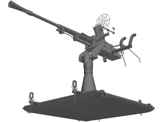 Type-96 Single AA-Gun 3D Model