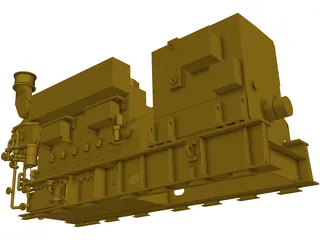 Mak 6M25 Status5 Diesel Engine 3D Model