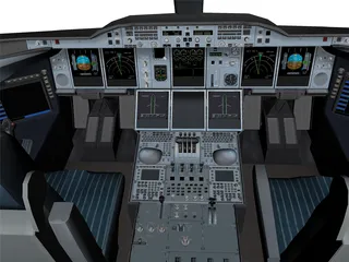 Airbus A380-800 Cockpit 3D Model