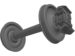 Freight Train Axle 3D Model