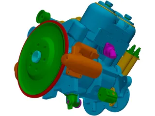 V4 Engine 3D Model