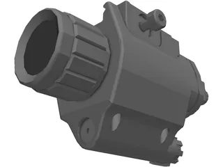 Tactical Light with Laser 3D Model