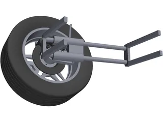 Sliding Pillar Suspension 3D Model