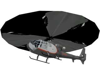 SA 342 Gazelle 3D Model