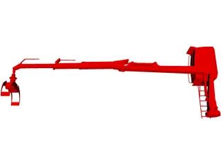 Hydraulic Hand Crane 3D Model
