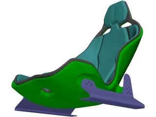 Carbon Fiber Seat with Rails 3D Model
