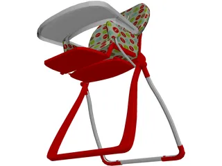 Baby Highchair 3D Model