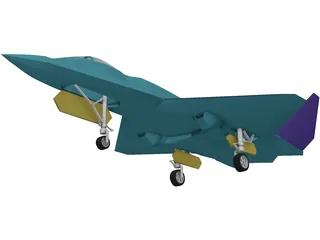 YF-23 Military Fighter Jet 3D Model