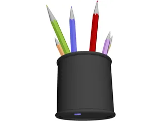 Pencils in the Box 3D Model