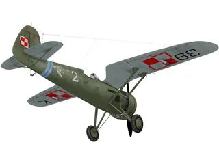 PZL P.11 3D Model