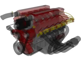 Dodge Viper V10 Engine 3D Model