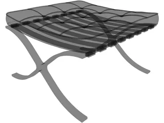 Mies van der Rohe-Barcelona Stool 3D Model