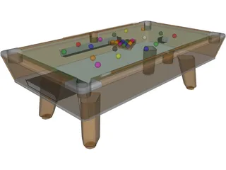 Indoor Pool Table 3D Model