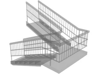 Double Staircase 3D Model