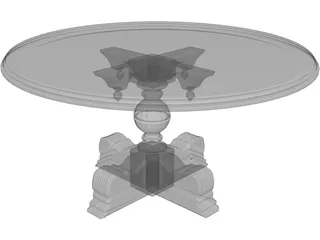Carved Dining Table 3D Model