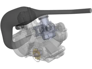 Two Stroke 125cc Engine 3D Model