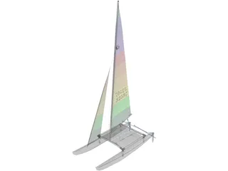 Hobie 16 Racing Catamaran 3D Model