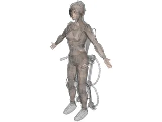 Woman Warrior Futuristic 3D Model