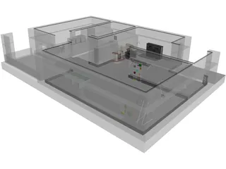 Room with Funitures 3D Model