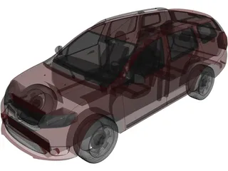 Dacia Logan MCV Wagon (2015) 3D Model
