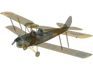 de Havilland DH-82A Tiger Moth 3D Model