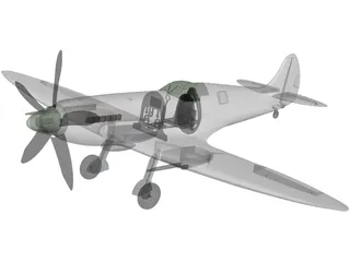 Supermarine Spitfire MK XIV 3D Model